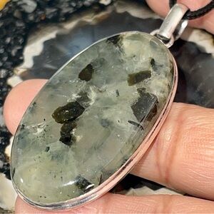 Healer Crystal Yellow Green Prehnite Pendant 2 1/2”